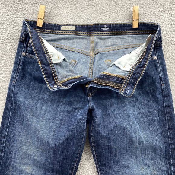 AG Adriano Goldschmied Men's Straight Jeans - Dark Blue - Picture 8 of 16